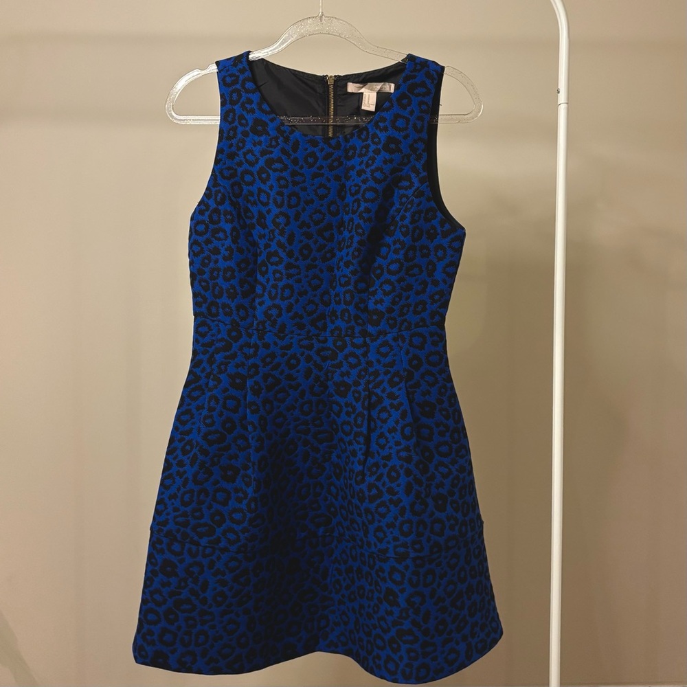 Forever 21 Blue and Black Leopard Print Kids Dress